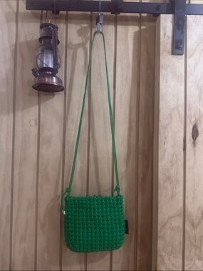 Green Woven Crossbody Bag - Women's Shoulder Purse